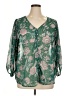 Torrid Green 3/4 Sleeve Blouse Size 1X Plus (1) - photo 1