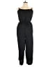 And Now This 100% Polyester Solid Floral Damask Black Jumpsuit Size 1X - photo 1