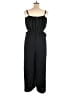 And Now This 100% Polyester Solid Floral Damask Black Jumpsuit Size 1X - photo 2