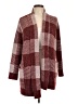 Evolution by Cyrus Plaid Burgundy Cardigan Size L - photo 1