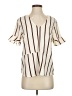 Assorted Brands Stripes Ivory Short Sleeve Blouse Size S - photo 1