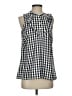 Mud Pie 100% Polyester Checkered-gingham Black Sleeveless Blouse Size S - photo 1