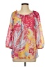 Chaps 100% Polyester Red 3/4 Sleeve Blouse Size L - photo 1