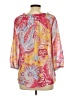Chaps 100% Polyester Red 3/4 Sleeve Blouse Size L - photo 2