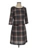 Connected Apparel Plaid Gray Casual Dress Size 4 - photo 1