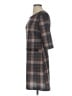 Connected Apparel Plaid Gray Casual Dress Size 4 - photo 5