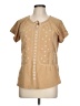 Unbranded Tan Short Sleeve Blouse Size L (estimated) - photo 1