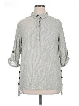 New Directions 3/4 Sleeve Button Down Shirt
