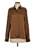 W by Worth Animal Print Brown Long Sleeve Blouse Size S - photo 1