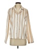 Nordstrom Rack 100% Polyester Stripes Tan Long Sleeve Blouse Size XS - photo 1