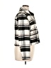 Zara 100% Polyester Plaid Checkered-gingham Stripes Black Ivory Jacket Size XL - photo 4