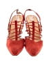 Charles Jourdan 100% Leather Color Block Red Orange Heels Size 7 1/2 - photo 2