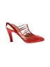 Charles Jourdan 100% Leather Color Block Red Orange Heels Size 7 1/2 - photo 1