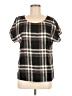 Assorted Brands Plaid Black Short Sleeve Blouse Size 8 - photo 1