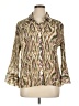 Essentials by Milano 100% Polyester Tweed Gold Long Sleeve Blouse Size XL - photo 1