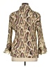 Essentials by Milano 100% Polyester Tweed Gold Long Sleeve Blouse Size XL - photo 2