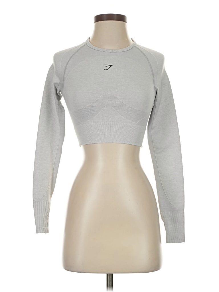 Pre-owned Gymshark Long Sleeve T-shirt In Silver