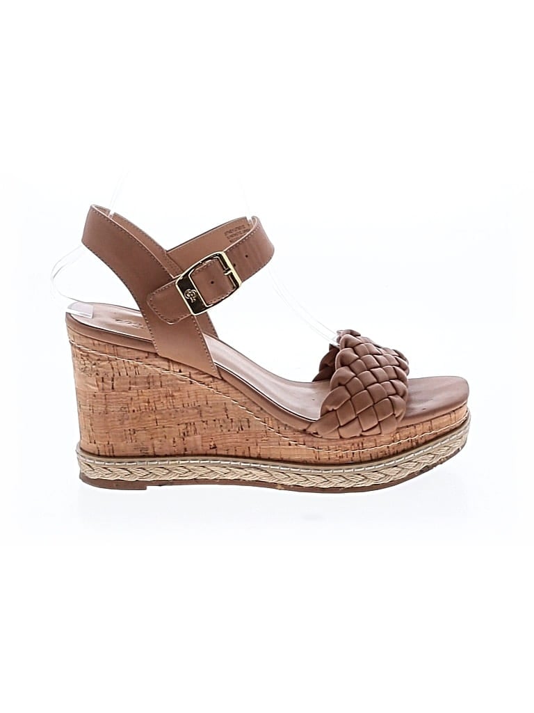 Pre-owned Assorted Brands Wedges In Brown