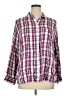 wonderly 100% Rayon Plaid Pink 3/4 Sleeve Button-Down Shirt Size XXL - photo 1