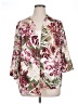 Alfred Dunner 100% Polyester Floral Burgundy Kimono Size XL - photo 1