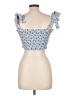 Storia 100% Cotton Blue Sleeveless Blouse Size L - photo 2