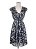 H&M 100% Polyester Print Blue Cocktail Dress Size 4 - photo 1