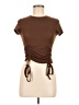 Just Polly Brown Short Sleeve Top Size M - photo 1