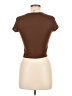 Just Polly Brown Short Sleeve Top Size M - photo 2