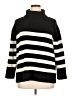 Nine West Stripes Black Turtleneck Sweater Size XL - photo 1