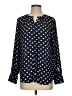 J.Crew 100% Polyester Polka Dots Blue Long Sleeve Blouse Size S - photo 1