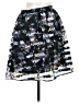 Xhilaration 100% Polyester Print Black Casual Skirt Size M - photo 1