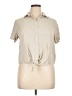 Rose + Olive 100% Rayon Tan Short Sleeve Blouse Size XL - photo 1