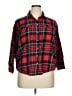 Old Navy 100% Cotton Plaid Red 3/4 Sleeve Button-Down Shirt Size XL - photo 1