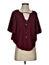 Leifsdottir 100% Polyester Burgundy Short Sleeve Blouse Size 0 - photo 1