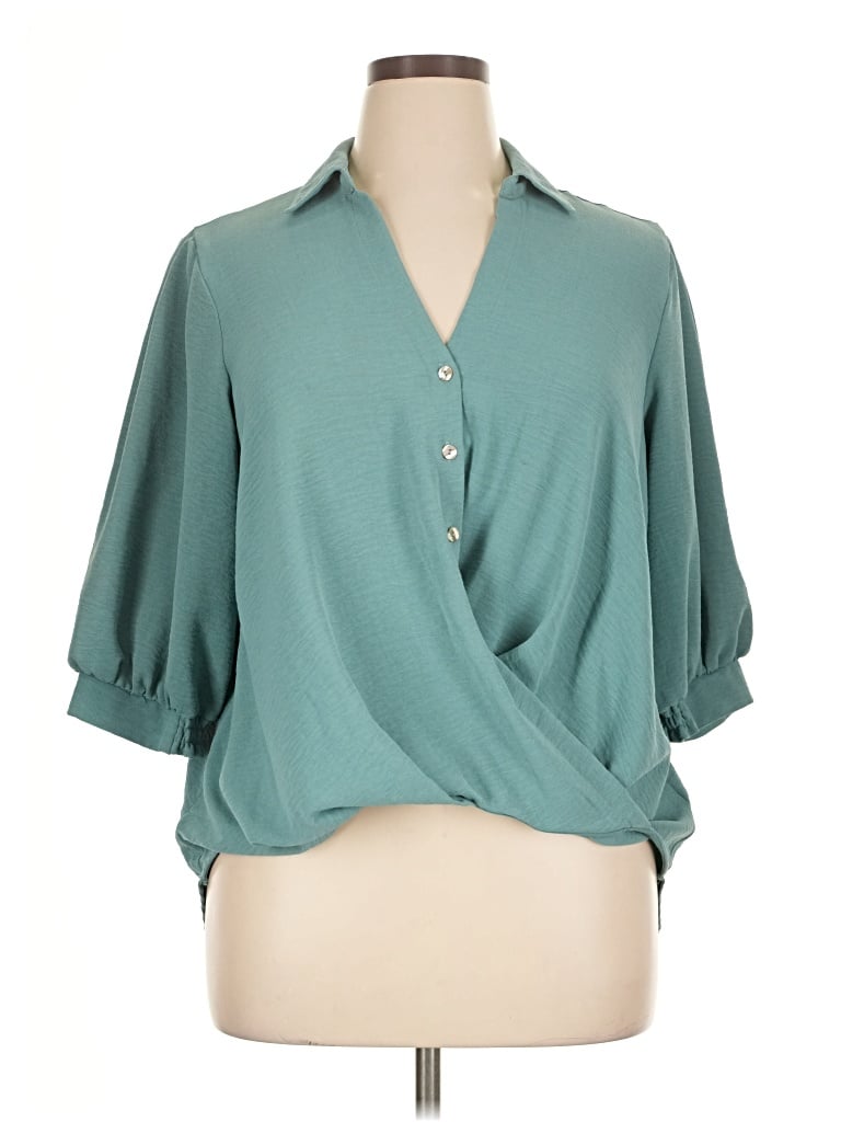 Pre-owned Chenault 3/4 Sleeve Blouse In Blue