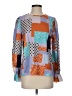 Shein 100% Polyester Color Block Blue Long Sleeve Blouse Size S - photo 1