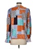 Shein 100% Polyester Color Block Blue Long Sleeve Blouse Size S - photo 2