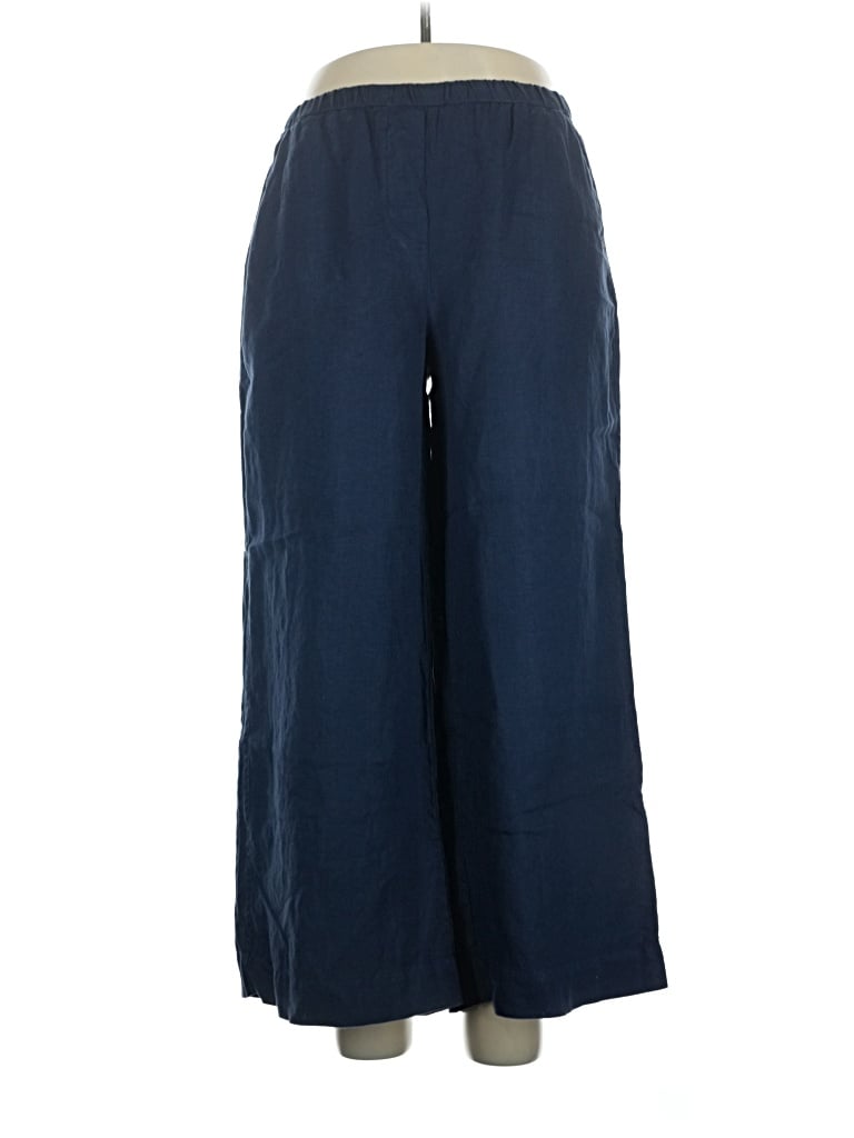 Pre-owned Frank & Eileen Linen Pants In Blue
