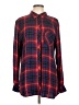 BeachLunchLounge 100% Rayon Plaid Red Long Sleeve Button-Down Shirt Size L - photo 1