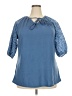 Unbranded Blue 3/4 Sleeve Blouse Size XXL - photo 1