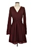 Express 100% Polyester Solid Burgundy Casual Dress Size S - photo 1