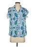 Unbranded 100% Polyester Paisley Blue Short Sleeve Blouse Size S - photo 1