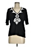 Chico's Black 3/4 Sleeve T-Shirt Size Med (1) - photo 1