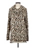 Gibson Animal Print Brown Long Sleeve Blouse Size S - photo 1
