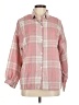 Two to Five Designs Plaid Pink 3/4 Sleeve Button-Down Shirt Size M - photo 1