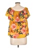 Lily White Yellow Short Sleeve Blouse Size L - photo 2