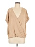 Double Zero Tan Short Sleeve Blouse Size M - photo 1