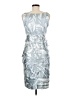 London Times Graphic Silver Cocktail Dress Size 6 - photo 2