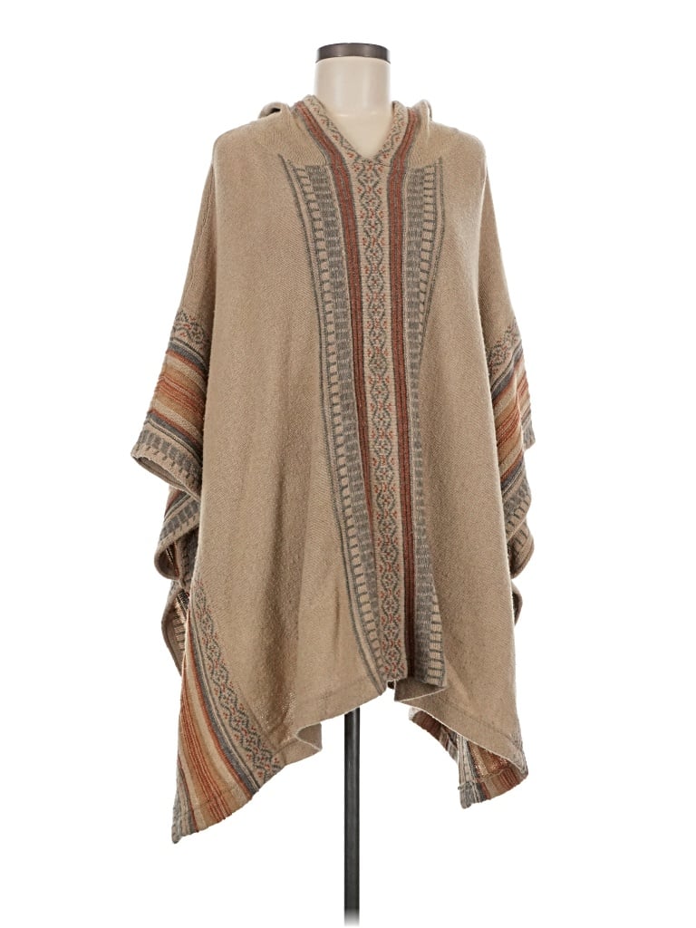 Pre-owned Wdny Poncho In Brown