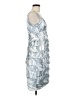 London Times Graphic Silver Cocktail Dress Size 6 - photo 4